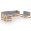 alt="8 Piece Garden Lounge Set with Cushions Solid Pinewood"