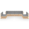 8 Piece Garden Lounge Set with Cushions Solid Pinewood
