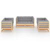 6 Piece Garden Lounge Set with Cushions Solid Pinewood