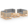 alt="7 Piece Garden Lounge Set with Cushions Solid Pinewood"