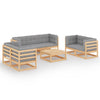 alt="8 Piece Garden Lounge Set with Cushions Solid Pinewood"