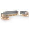 alt="8 Piece Garden Lounge Set with Cushions Solid Pinewood"