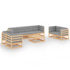 alt="9 Piece Garden Lounge Set with Cushions Solid Pinewood"