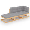 alt="3 Piece Garden Lounge Set with Cushions Solid Pinewood"