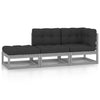 alt="3 Piece Garden Lounge Set with Cushions Solid Pinewood"