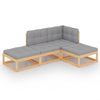 alt="4 Piece Garden Lounge Set with Cushions Solid Pinewood"