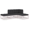 alt="4 Piece Garden Lounge Set with Cushions Solid Pinewood"