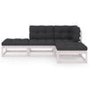 4 Piece Garden Lounge Set with Cushions Solid Pinewood