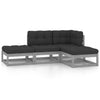 alt="4 Piece Garden Lounge Set with Cushions Solid Pinewood"