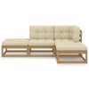 4 Piece Garden Lounge Set with Cushions Solid Pinewood