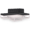 alt="5 Piece Garden Lounge Set with Cushions Solid Pinewood"