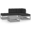 alt="5 Piece Garden Lounge Set with Cushions Solid Pinewood"