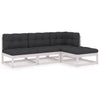 alt="4 Piece Garden Lounge Set with Cushions Solid Pinewood"