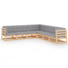 alt="7 Piece Garden Lounge Set with Cushions Solid Pinewood"
