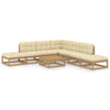 alt="8 Piece Garden Lounge Set with Cushions Solid Pinewood"