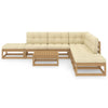 8 Piece Garden Lounge Set with Cushions Solid Pinewood