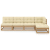 5 Piece Garden Lounge Set with Cushions Solid Pinewood