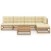 6 Piece Garden Lounge Set with Cushions Solid Pinewood