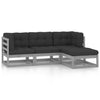 alt="4 Piece Garden Lounge Set with Cushions Solid Pinewood"