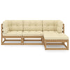 4 Piece Garden Lounge Set with Cushions Solid Pinewood