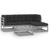 alt="5 Piece Garden Lounge Set with Cushions Solid Pinewood"