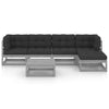 6 Piece Garden Lounge Set with Cushions Solid Pinewood