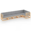 alt="6 Piece Garden Lounge Set with Cushions Solid Pinewood"