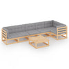 alt="7 Piece Garden Lounge Set with Cushions Solid Pinewood"
