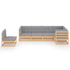 6 Piece Garden Lounge Set with Cushions Solid Pinewood