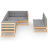 7 Piece Garden Lounge Set with Cushions Solid Pinewood