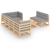 alt="8 Piece Garden Lounge Set with Cushions Solid Pinewood"