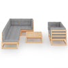 8 Piece Garden Lounge Set with Cushions Solid Pinewood