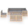 8 Piece Garden Lounge Set with Cushions Solid Pinewood