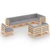 alt="9 Piece Garden Lounge Set with Cushions Solid Pinewood"