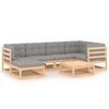 alt="7 Piece Garden Lounge Set with Cushions Solid Pinewood"