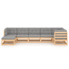 7 Piece Garden Lounge Set with Cushions Solid Pinewood