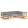 alt="7 Piece Garden Lounge Set with Cushions Solid Pinewood"
