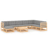 alt="9 Piece Garden Lounge Set with Cushions Solid Pinewood"