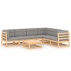 alt="7 Piece Garden Lounge Set with Cushions Solid Pinewood"