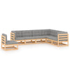 alt="7 Piece Garden Lounge Set with Cushions Solid Pinewood"