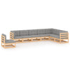 alt="8 Piece Garden Lounge Set with Cushions Solid Pinewood"