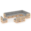 alt="10 Piece Garden Lounge Set with Cushions Solid Pinewood"
