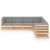 7 Piece Garden Lounge Set with Cushions Solid Pinewood