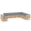 alt="10 Piece Garden Lounge Set with Cushions Solid Pinewood"