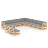 alt="11 Piece Garden Lounge Set with Cushions Solid Pinewood"