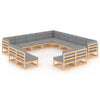 alt="13 Piece Garden Lounge Set with Cushions Solid Pinewood"