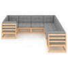 8 Piece Garden Lounge Set with Cushions Solid Pinewood