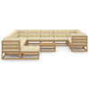 13 Piece Garden Lounge Set&Cushions Honey Brown Solid Pinewood