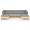 6 Piece Garden Lounge Set with Cushions Solid Pinewood