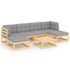 alt="7 Piece Garden Lounge Set with Cushions Solid Pinewood"